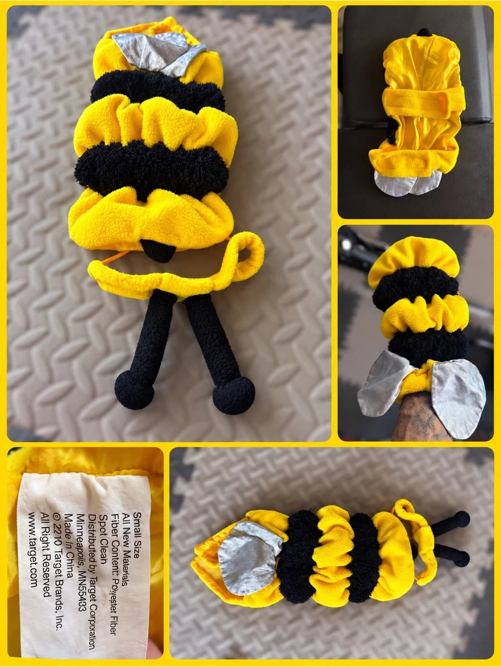 Target Dog / Cat 🐝 Bee Costume Small Yellow Black Wings Antenna Halloween Pet